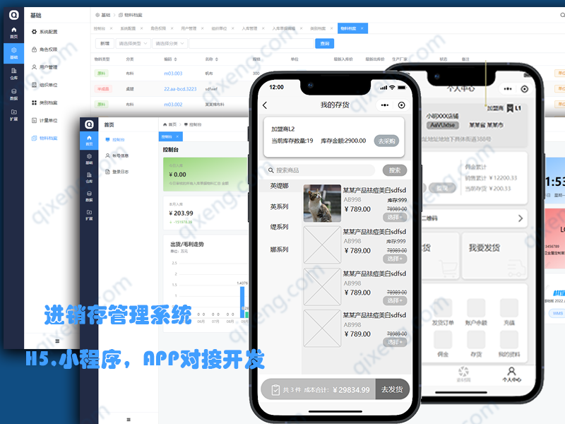 进销存管理系统,ERP，手机端H5,小程序,APP对接开发